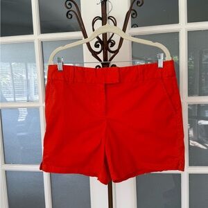LOFT Orange Red Chino Shorts Size 10 Stretch Summer